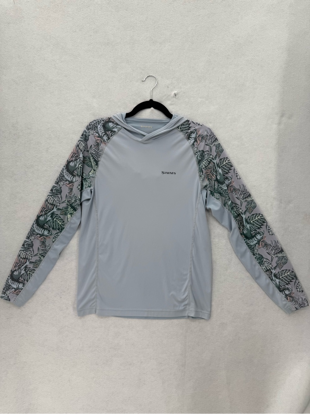 Simms Solarflex Hoody Print Small Print Slamdown Steel Blue